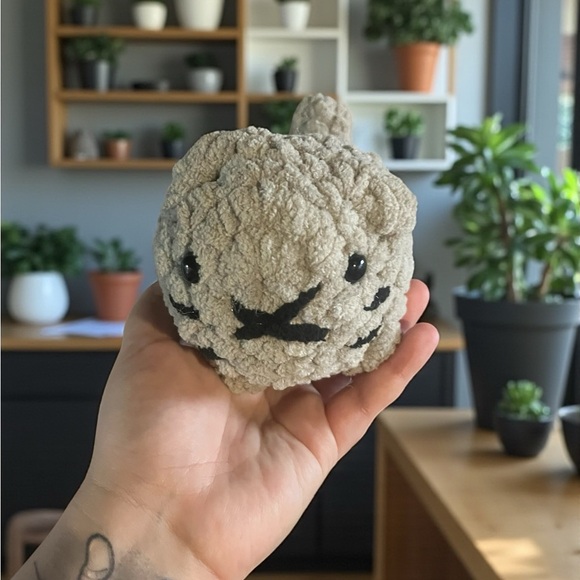 Handmade Other - Crochet Gray Mini Loaf Cat